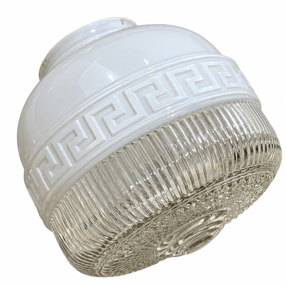 Antique Art Deco Style Greek Key Design Ceiling Glass Shade